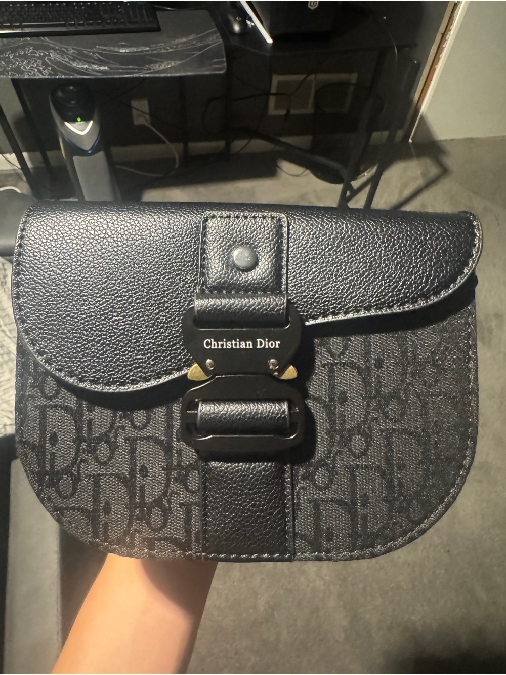 Dior Black Monogram Saddle Crossbody Bag